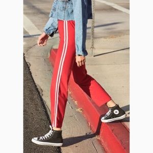NWOT Brandy Melville Red Striped Sweatpants